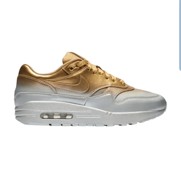 Nike Shoes - Air Max 1 Mettallic Gold Platinum Size 11